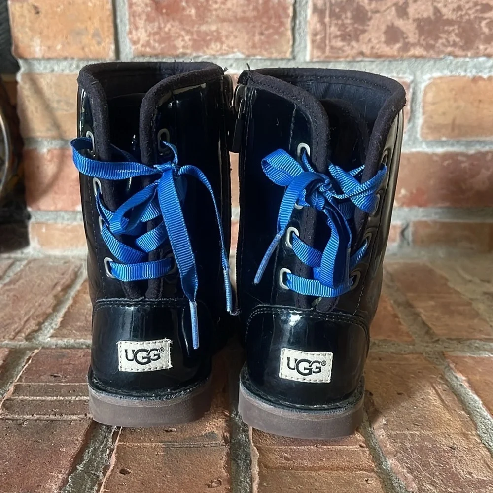 UGG Corene Black Patent Leather Toddler Boots